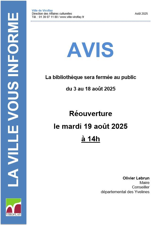 Fermeture ete 2025